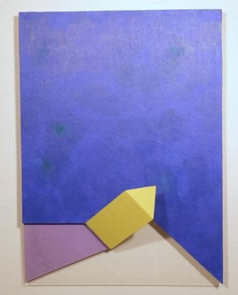 Mulberry, 2008, acrylic on non-woven acrylic fiber on wood with plexiglass, 30 x 22 x 8 in. by Charles Hinman