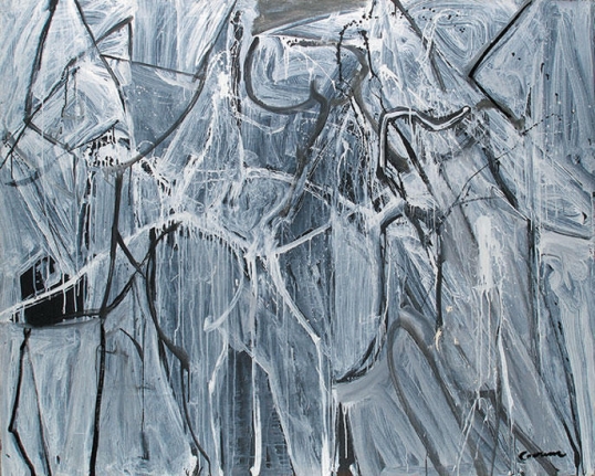 War Games, 2008, acrylic on tarpaulin, 48 x 60 in.
