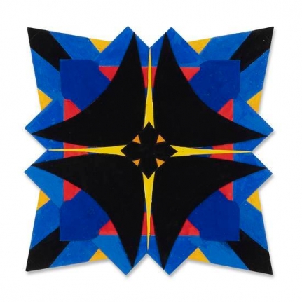 Foil Black, 2008-2018, gouache/cut paper, 11 x 11 in. ($18,000)