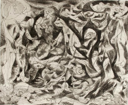Untitled, 1078 (P16), c. 1944-45, printed 1967, engraving and drypoint on white Italia paper, ed. 11/50, 19 3/4 x 27 1/4 in.