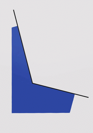 Leon Polk Smith, Space with Blue, 1990, acrylic on canvas, 80 x 56 1/4 in.