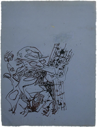 Untitled, c. 1945, brown ink on blue paper, 27 1/4 x 20 1/4 in. CR 748