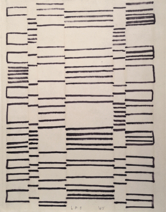 Leon Polk Smith, Untitled, 1945, ink on paper, 15 1/2 x 12 in.