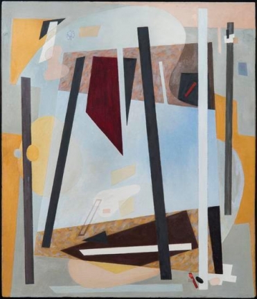 Alice Trumbull Mason, "Bearings in Transition," 1947, oil on masonite, 26 1/2 x 23 in.