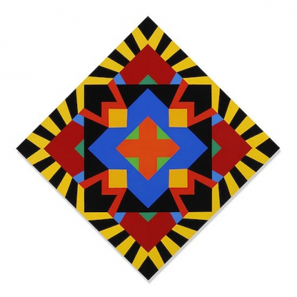 Adamus, 2010, oil on Baltic birch plywood, 84 x 84 in. (On view in "The Window," 521 West 21st Street, New York)