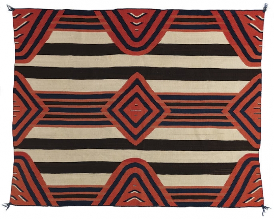 Chief's Blanket, Navajo, Arizona or New Mexico, c. 1880, wool, natural and synthetic dyes, width 69 in., Courtesy Donald Ellis Gallery