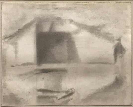 Edwin Dickinson Culvert, Shelldrake, 1943, pencil on paper, 7 1/2 x 9 1/2 in.