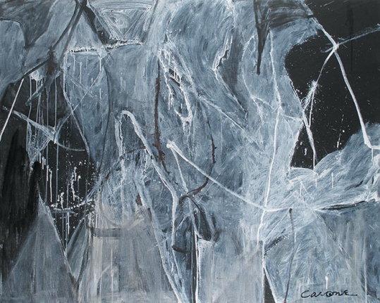 High Wire, 2008, acrylic on tarpaulin, 48 x 60 in.