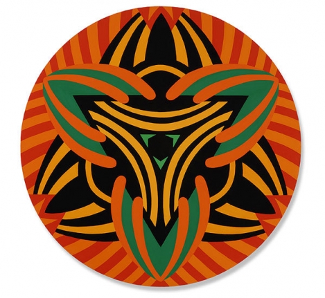 Intermix, 2011, oil on Baltic birch plywood, 59 1/2 in. diameter