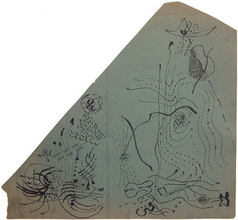 Untitled, c. 1945 black ink on green paper, 13 5/8 x 14 7/8 in. CR 749