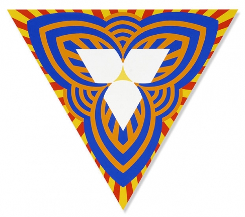 Trigon Blue, 2010, oil on Baltic birch plywood, 51 3/4 x 51 3/4 in.