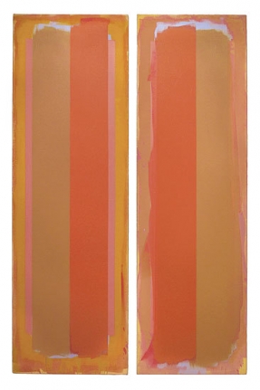 Lost Twin, 1996, Acrylic on canvas, two panels, each 108 x 33 in.