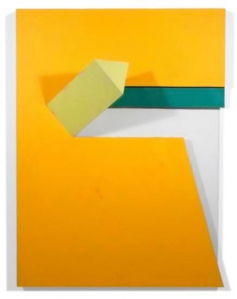 Stanton, 2008, acrylic on non-woven acrylic fiber on wood with plexiglass, 40 x 30 x 10 in.