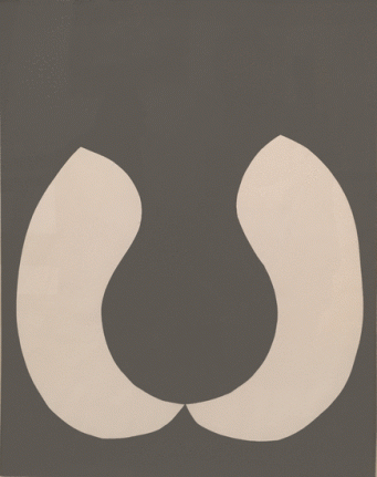 Untitled, 1957, rice paper on paper collage, 23 3/4 x 18 1/2 in.