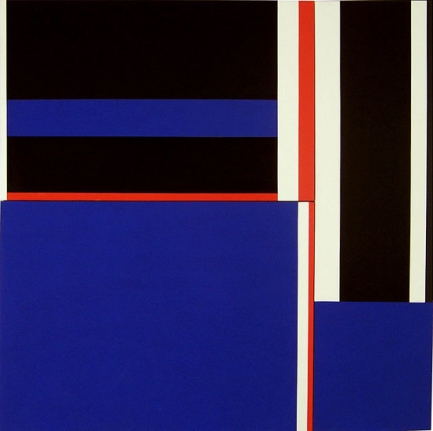 Blue Squares with Red, Black & White, 1980