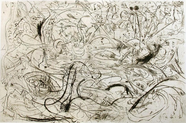 Untitled, 1082 (P19), c. 1944-45, printed 1967, engraving and drypoint on white Italia paper, ed. 11/50, Sheet: 19 13/16 x 27 1/4, Image: 15 3/4 x 23 3/4 in.