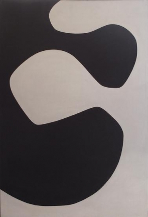 Correspondence Black-Silver, 1962, oil on canvas, 68 x 45 in.