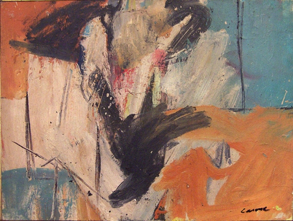 Nicolas Carone, Untitled, c. 1950s, oil on masonite, 19 1/2 x 26 in.