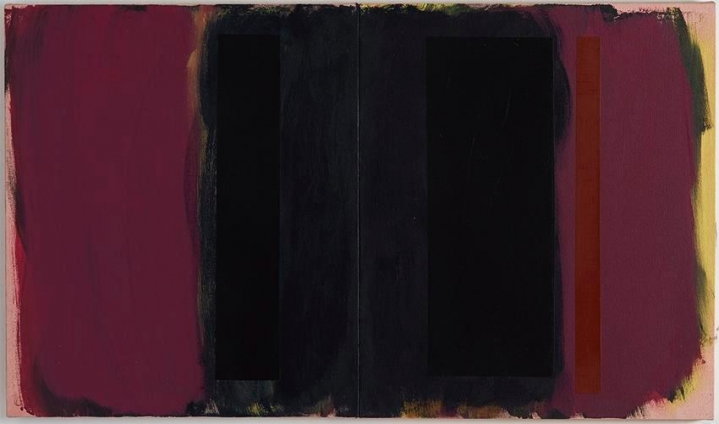 Little Brothers, 1992, oil and acrylic on canvas, 28 x 48 in.