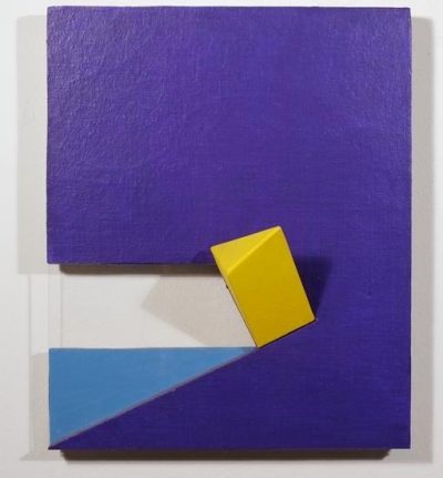 Wooster, 2008, acrylic on non-woven acrylic fiber on wood with plexiglass, 17 x 14 x 13 in. by Charles Hinman