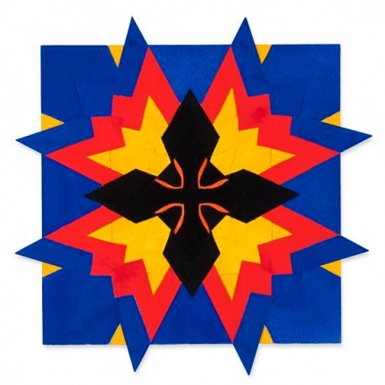 Point Blue, 2008-2018, gouache/cut paper, 14 3/8 x 14 3/8 in. (Sold)