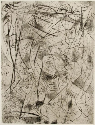 Untitled, 1081 (P18), c. 1944-45, printed 1967, engraving and drypoint on white Italia paper, ed. 11/50, 21 1/4 x 14 1/4 in.