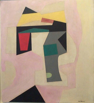 Abstraction in Pink, 1939, oil and gesso on masonite, 30 x 27 in. by Ilya Bolotowsky
