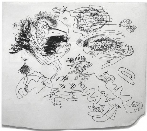 Jackson Pollock, Untitled, c. 1943, pen and black ink on paper, 9 3/8 x 10 1/2 in. CR#668