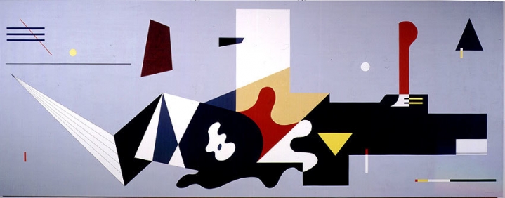 WPA Mural Williamsburg Housing Project, 1936-80, Liquitex on canvas, 82 x 204 in. by Ilya Bolotowsky