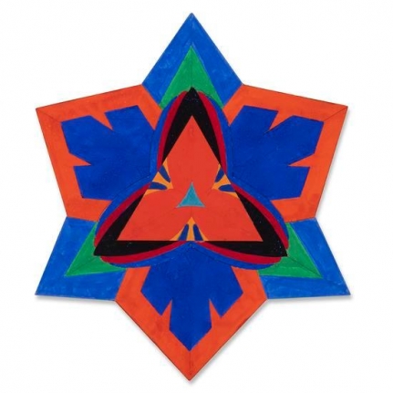 Foil Blue, 2008-2018, gouache/cut paper, 13 3/8 x 11 1/2 in. ($18,000)