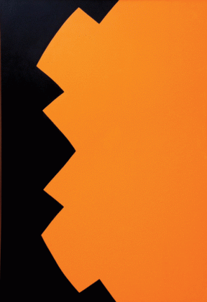 Correspondence Black Yellow, 1963, oil on canvas, 77 x 52 in.