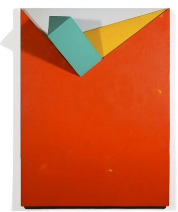 Prince, 2008, acrylic on non-woven acrylic fiber on wood with plexiglass, 40 x 30 x 10 in. by Charles Hinman