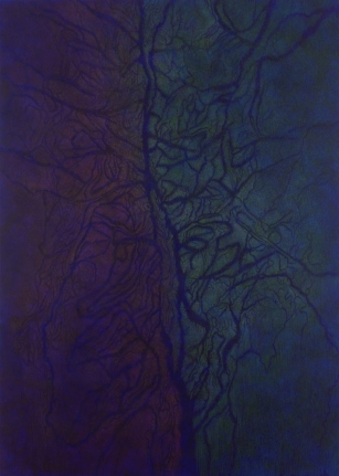 Humors, 2016 colored pencil, acrylic on canvas