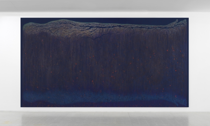Luisa Rabbia "Death", 2017, colored pencil, acrylic and fingerprints on canvas,