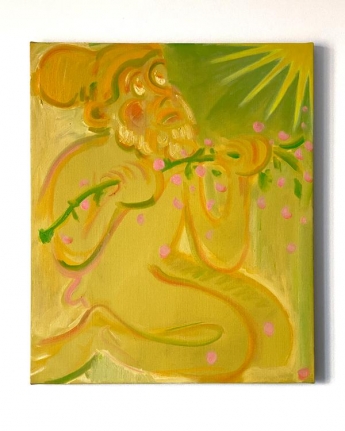 Antone Könst, "Kneeling Man", 2020, oil on linen, 24 inches by 20 inches.