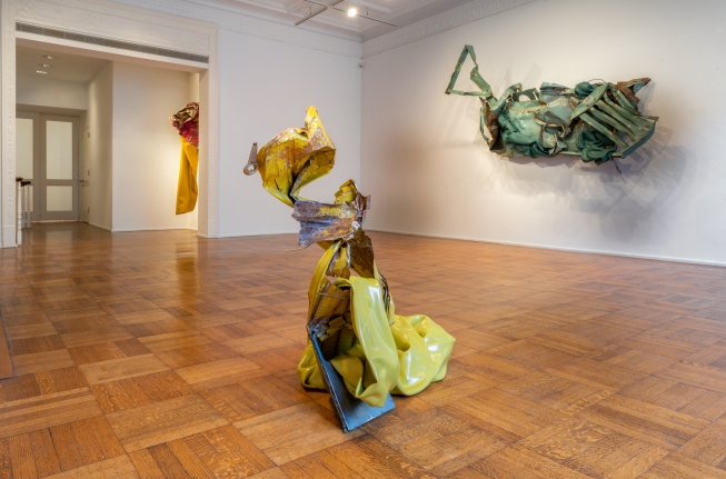 Installation view of the Kennedy Yanko exhibition, "Postcapitalist Desire" at Tilton Gallery.