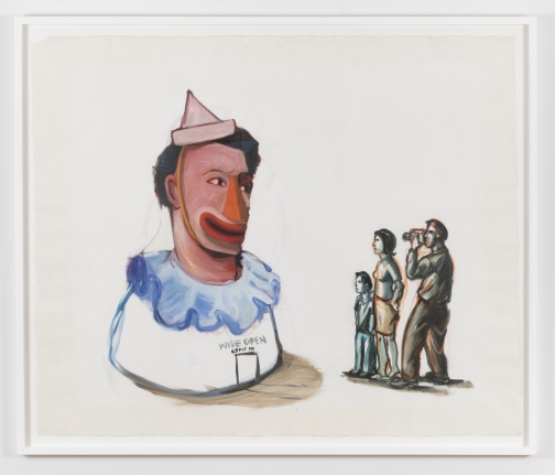 Nicole Eisenman "Untitled", 1998 Oil on paper 45 x 54-1/2 inches