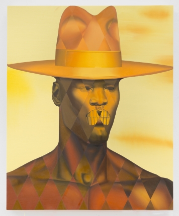 Jeff Sonhouse "No Stones in My Path", 2017 Oil on fiberboard 23-1/4 x 19 x 2-1/8 inches