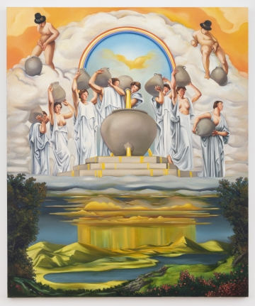 Nicole Eisenman "Golden Showers", 2000 Oil on canvas 58 x 48 inches