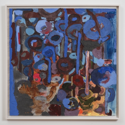 Kianja Strobert that all time low, 2016 Oil, ink, pumice, and acrylic on paper 38 1/2 x 38 3/8 inches