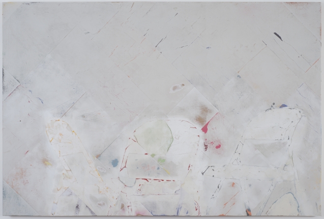 Brenna Youngblood "Waiting", 2014 Mixed media on wood panel 48 x 72 x 1-3/4 inches