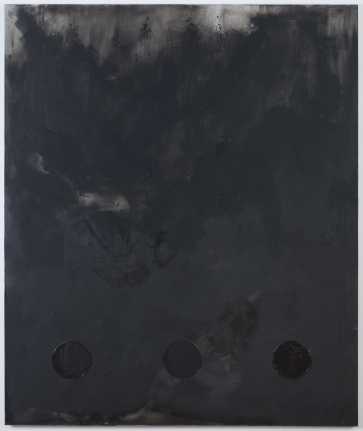 Brenna Youngblood "Process Control (Black)", 2014 Mixed media on canvas 72 x 60 x 1-1/2 inches