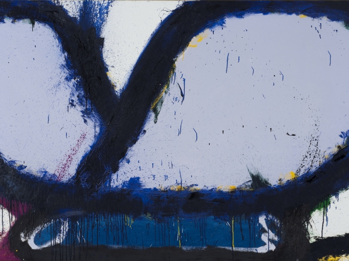 NORMAN BLUHM Lesbos 1968, oil on canvas, 48 5/8 x 80 3/4 inches