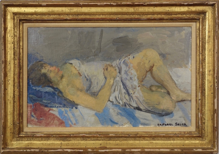 Raphael Soyer Reclining Nude 1960 Oil on Canvas