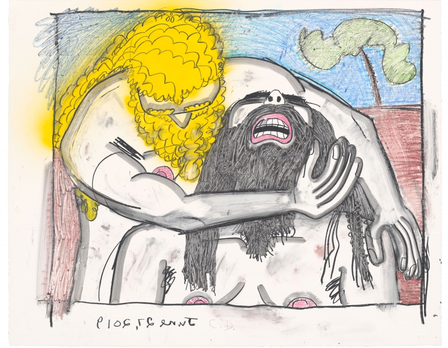 Wrestlers Monotypes