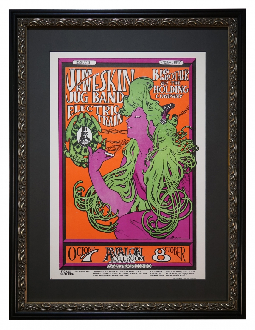 FD-29 poster Girl with Green Hair by Mouse and Kelley 1966 Big Brother and Jim Kweskin poster