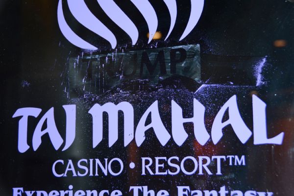 Zoe Strauss, Trump Name Razored Off Trump Taj Mahal Sign. Atlantic City, NJ. July 2017, Archival Inkjet Print 