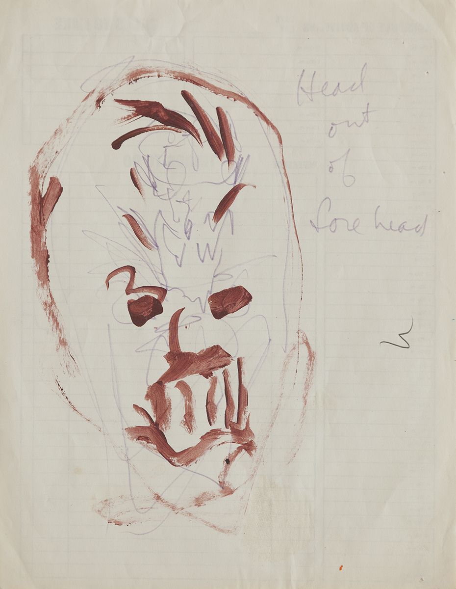 Paul Sharits Head Out of Forehead, n/d Mixed media on paper 11 x 8 1/2 inches (27.9 x 21.6 cm)