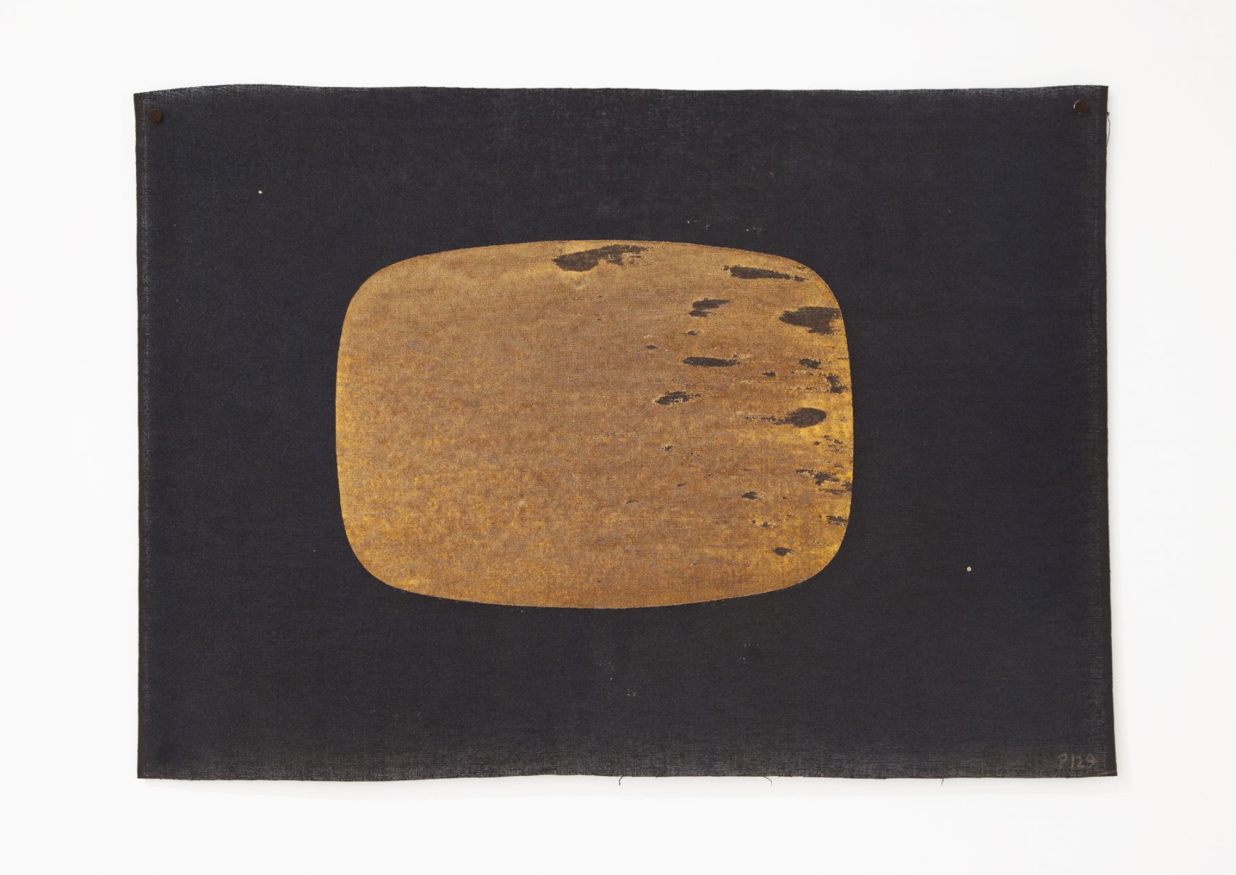 Tony Conrad Yellow TV, February 3, 1973 Citron Yellow Daylight Fluorescent Naz-Dar Screen Process Ink, Naz-Dar No. 5594, and Scrink Transparent Base, Craftint No. 493, applied over Super White Process Color, Art-Brite No. 700, on Saturated Felt 25 3/4 x 36 inches (65.4 x 91.4 cm)