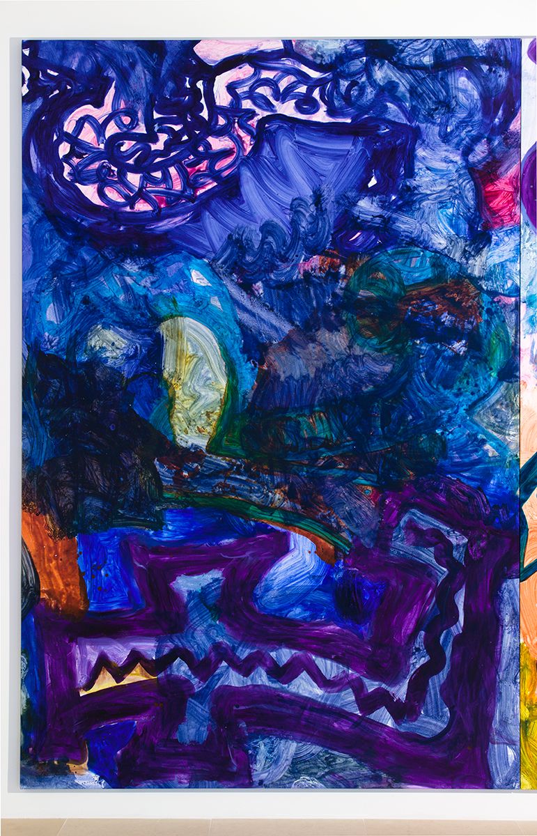 Ida Ekblad, Untitled, 2014, Oil on linen, 118 1/8 x 78 3/4 inches